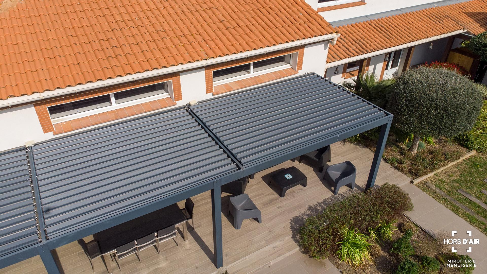 pergola bio-climatique côte pavée Toulouse Hors d'Air